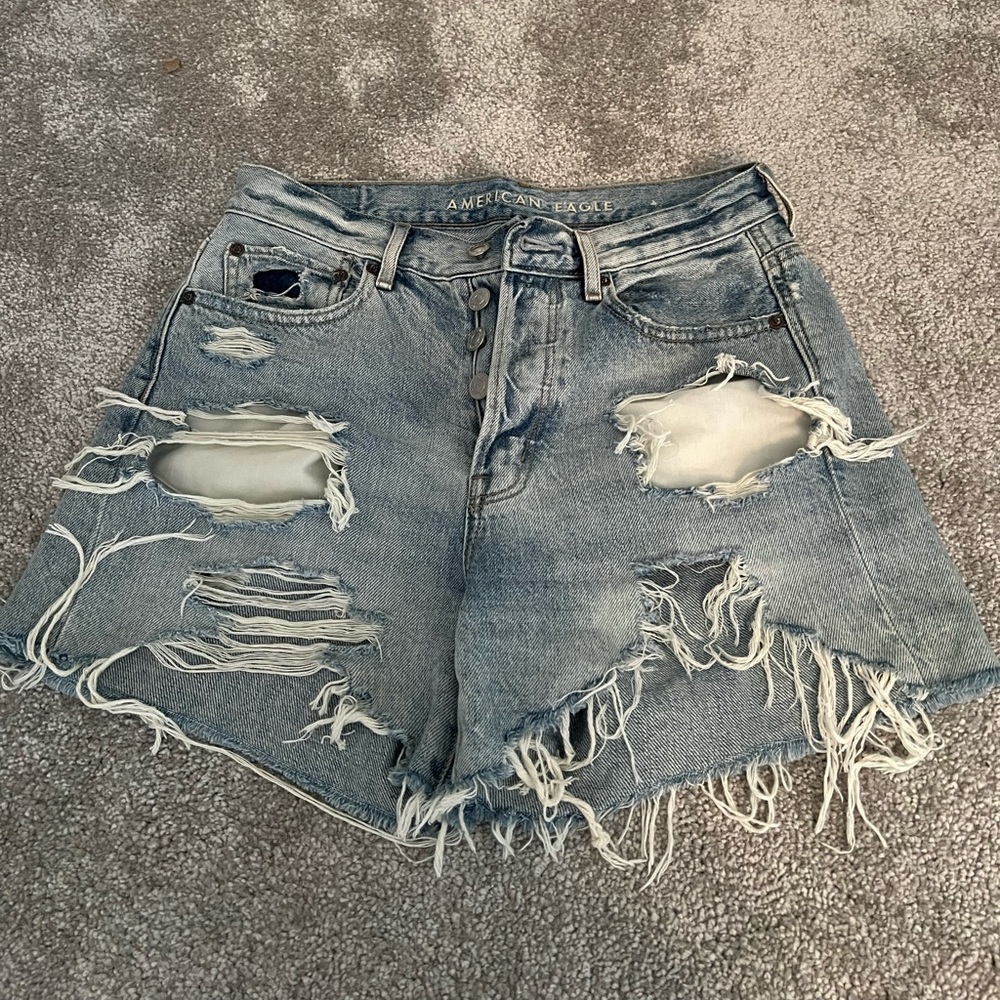Distressed mom shorts